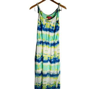 ANTHROPOLOGIE CATHERINE MALANDRINO TIE-DYE STRIPED BLOUSON MAXI DRESS SZ 4 $148